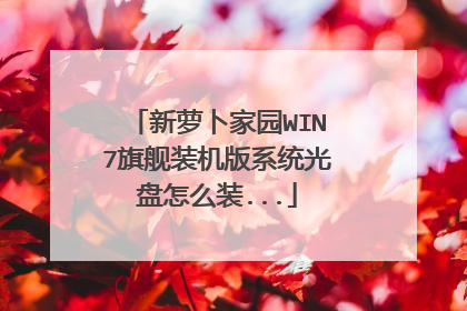 新萝卜家园WIN7旗舰装机版系统光盘怎么装...