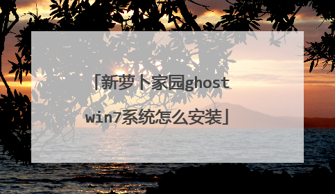 新萝卜家园ghost win7系统怎么安装