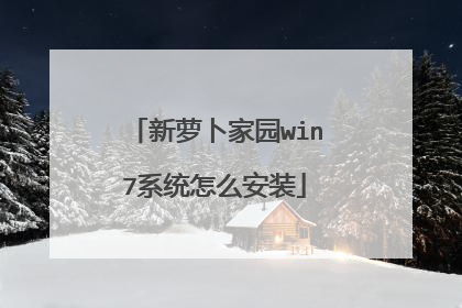 新萝卜家园win7系统怎么安装