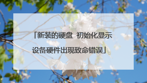新装的硬盘 初始化显示设备硬件出现致命错误