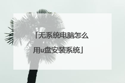 无系统电脑怎么用u盘安装系统