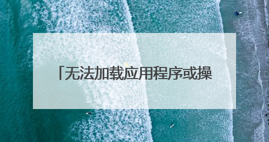无法加载应用程序或操作系统 win10