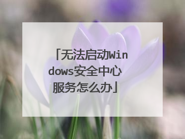 无法启动Windows安全中心服务怎么办