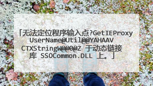 无法定位程序输入点?GetIEProxyUserName@Util@@YAHAAVCTXStringW@@0@Z 于动态链接库 SSOCommon.DLL 上。