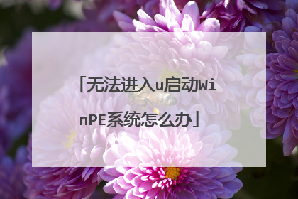 无法进入u启动WinPE系统怎么办