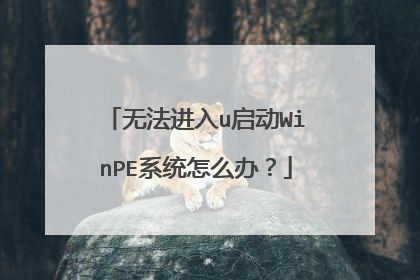 无法进入u启动WinPE系统怎么办？