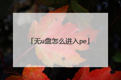 无u盘怎么进入pe