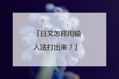 日文怎样用输入法打出来?