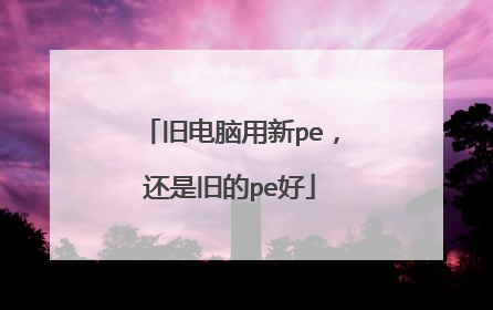旧电脑用新pe,还是旧的pe好
