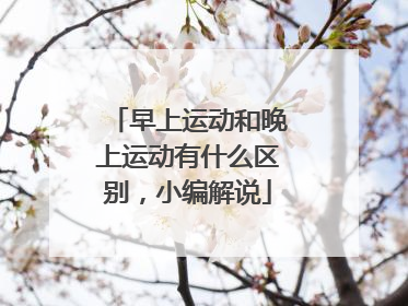 早上运动和晚上运动有什么区别,小编解说