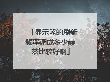 显示器的刷新频率调成多少赫兹比较好啊