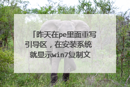 昨天在pe里面重写引导区，在安装系统 就显示win7复制文件出现无法复制数据错误 循环冗余检查