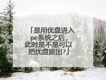 是用优盘进入pe系统之后,此时是不是可以把优盘拔出?