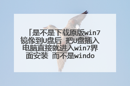 是不是下载原版win7镜像到U盘后 把U盘插入电脑直接就进入win7界面安装 而不是windowPE界面安装
