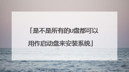 是不是所有的U盘都可以用作启动盘来安装系统