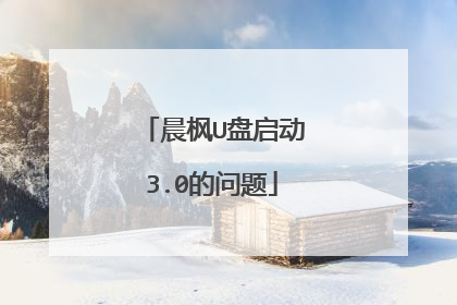 晨枫U盘启动3.0的问题