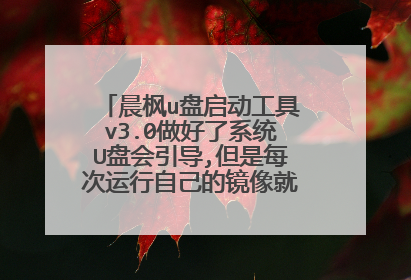 晨枫u盘启动工具v3.0做好了系统U盘会引导,但是每次运行自己的镜像就出下面的提示