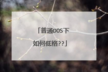 普通DOS下如何低格??