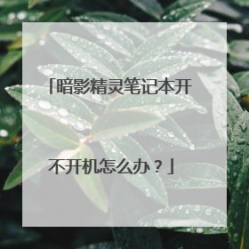 暗影精灵笔记本开不开机怎么办?