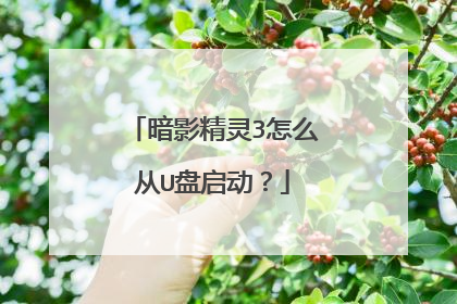 暗影精灵3怎么从U盘启动?