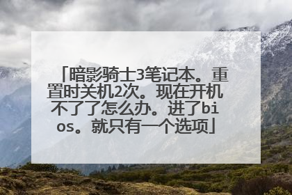 暗影骑士3笔记本。重置时关机2次。现在开机不了了怎么办。进了bios。就只有一个选项