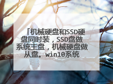 机械硬盘和SSD硬盘同时装,SSD盘做系统主盘,机械硬盘做从盘。win10系统。求详细步骤