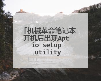 机械革命笔记本开机后出现Aptio setup utility ，怎么解决啊