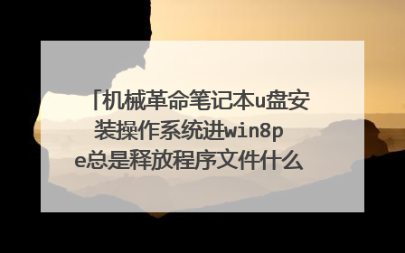 机械革命笔记本u盘安装操作系统进win8pe总是释放程序文件什么原因，求大神解答？