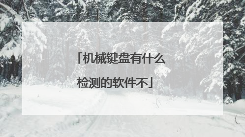 机械键盘有什么检测的软件不