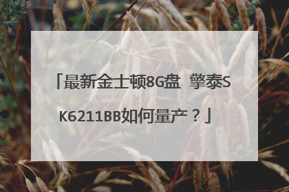 最新金士顿8G盘 擎泰SK6211BB如何量产?