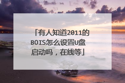 有人知道2011的BOIS怎么设置U盘启动吗，在线等
