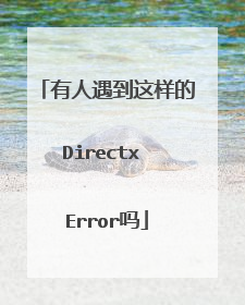 有人遇到这样的Directx Error吗