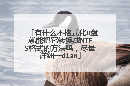 有什么不格式化U盘就能把它转换成NTFS格式的方法吗,尽量详细一dian