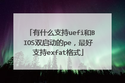 有什么支持uefi和BIOS双启动的pe，最好支持exfat格式