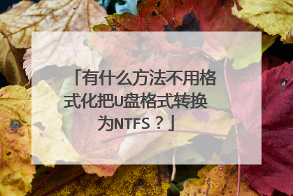 有什么方法不用格式化把U盘格式转换为NTFS?