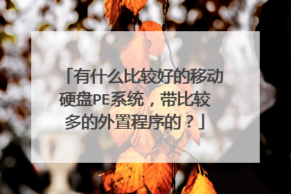 有什么比较好的移动硬盘PE系统,带比较多的外置程序的?