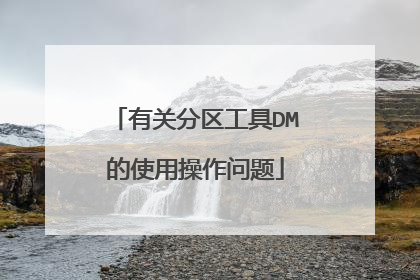 有关分区工具DM的使用操作问题