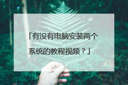 有没有电脑安装两个系统的教程视频?