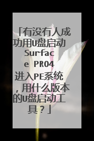 有没有人成功用U盘启动Surface PRO4进入PE系统,用什么版本的U盘启动工具?