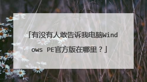 有没有人敢告诉我电脑Windows PE官方版在哪里?