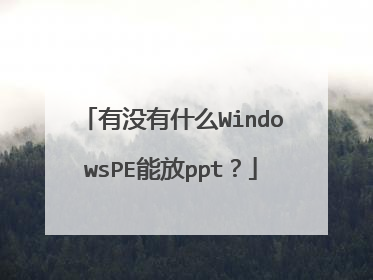 有没有什么WindowsPE能放ppt?
