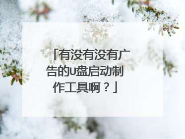 有没有没有广告的U盘启动制作工具啊?