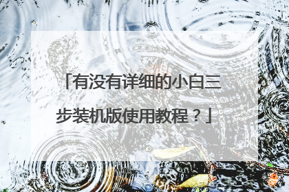 有没有详细的小白三步装机版使用教程?