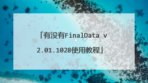 有没有FinalData v2.01.1028使用教程