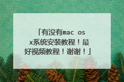 有没有mac os x系统安装教程!最好视频教程!谢谢!