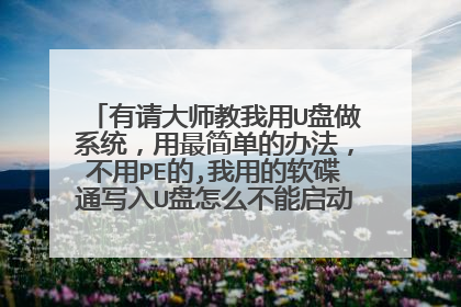 有请大师教我用U盘做系统，用最简单的办法，不用PE的,我用的软碟通写入U盘怎么不能启动，而且U盘还被写保
