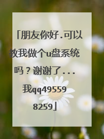 朋友你好.可以教我做个u盘系统吗？谢谢了...我qq495598259