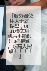服务器使用大于2T硬盘，UFIE模式启动后不能识别U盘启动。求高人指点！！！！