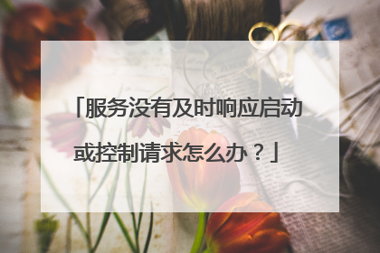 服务没有及时响应启动或控制请求怎么办?