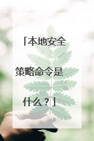 本地安全策略命令是什么?